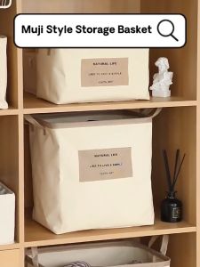 Ready Stock Multifunctional Foldable Storage Basket Hangable Home Living Organizer Simple Space Saving Large Capacity Durable Portable Waterproof Wardrobe Rack Cabinet Balcony Bedroom Store Room Playroom Clothes Bedsheet Snacks Drinks Toys Book Cosmetic