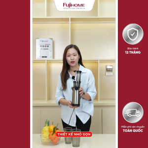 Máy ép chậm trái cây rau củ mini FUJIHOME SJ08 công suất 130W 2 lưới lọc kép Inox đảo chiều bảo chống kẹt quá nhiệt