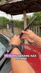 1pair(set) Proton Waja Mugen Japan Silicone Wiper Blade Front Windscreen 3 Section Boneless Full Silicone Wiper U Hook J Hook