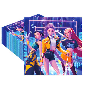 20Pcs Kpop Demon Hunter Napkin Gift Bag Party Accessories Kpop Demon Hunter Birthday Party Decor Huntrix Paper Plates