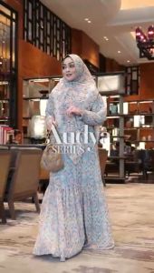 Gamis Syari AUDYA by OMEIRO - Voal segi4 Lebaran Umroh REALPIC Terbaru