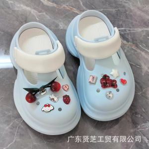 10Pcs Crocs Jibbitz Charms Sweet Cherry Shoe Buckle Detachable Crystal Diamond Shoe Decoration for Crocs