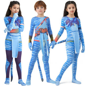 Fast shipping Avatar 2 Childrens Jumpsuit Cosplay Costume Jake Sully Neytiri Kids Bodysuit Boys Girls Jumpsuits Halloween Party Costume