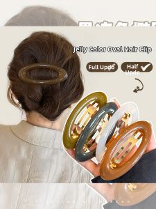 Korean Japanese Style Womens Oval Hair Clips Spring Hair Accessories Hair Decorations Half Updo Hairpins Styling Tools