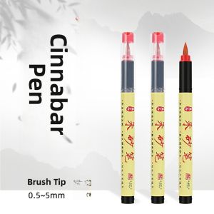 Soft-Headed Chinese Calligraphy Brush Pen with Vermilion Liquid for Copying Scriptures Enlightenment Eye-Dotting Taoist Special Use