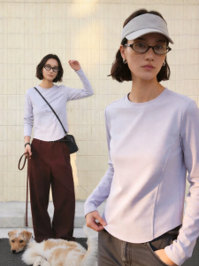 Structural Slimming Colorful Round-Neck Base Layer