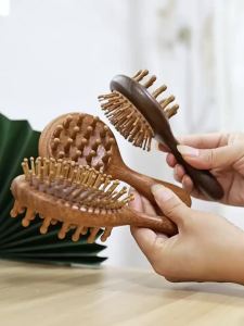 Lược Gỗ Đàn Hương Hai Mặt Răng Lược Rộng Lược Massage Khí Nén Dụng Cụ Gua Sha Giúp Thư Giãn Da Đầu Và Tạo Kiểu Tóc