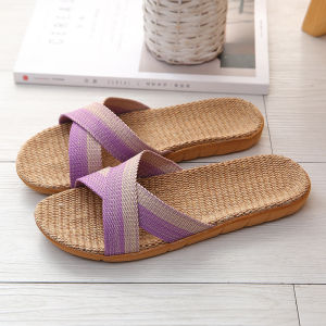 Flax All Season Couple Indoor Moisture Absorbent Quiet Lightweight Slippers