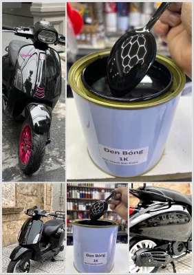 Màu sơn Đen Bóng Super 1K ( Siêu Đen ) Sơn Oto - Xe máy .MotokieuMaiThànhĐạt
