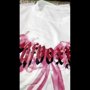 Womens Loose High Street Bottoming Shirt with Bow Letter Short Sleeve T-shirt