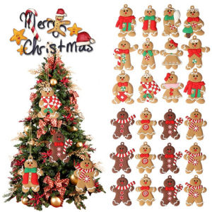 1 Set Gingerbread Man Ornaments for Christmas Tree Decorations Tall Gingerman Hanging Charms Deer Snowman Christmas Tree Ornament Holiday Decor
