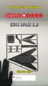 Mô hình kit lắp ráp máy bay tàng hình F117 Nighthawk