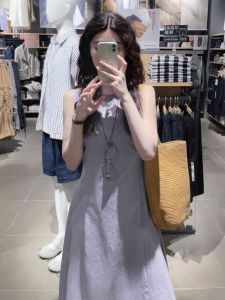 BIFEIMENG | Stylish Slimming Round Neck Sleeveless Purple Dress