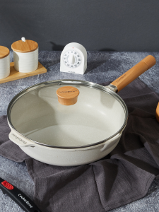 Medical Stone Frying Pan Non-Stick Pan For Home Induction Cooker Wok Deep Fried Steak Small Frying Pan Frying Pan Special for Gas Stove