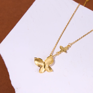 Chow Sang Sang 周生生 999.9 24K Pure Gold Essence Butterflies Necklace for Women 47cm 95300N Price-by-Weight 4.49g Gold