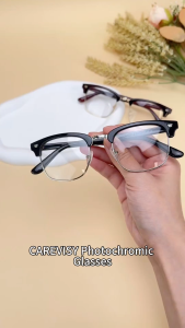 CAREVISY Photochromic Anti Blue Light Glasses Sunglasses Spectacles UV 400 Protection Anti Eye Fatigue PC Eyeglasses for Adults Men Women