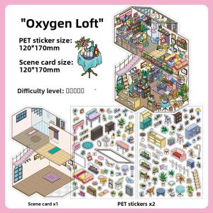 Adorable Mini House 2.5D Scenic Stickers DIY Micro Scene Decoration Material Stickers Infeel Me Decorative Paper Products