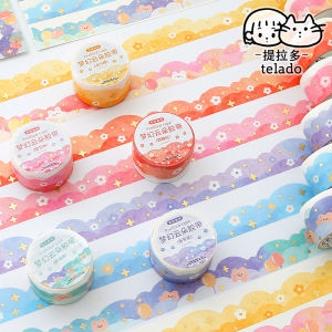 🇲🇾[Malaysia]Ready Stock Stickers In Roll Colorful Telado DIY Hand Book Decoration Modern Coated Paper Sticker Tilado Cloud Series Stickers DIY Special-Shaped Journal Book Stickers 提拉多 梦幻云朵手帐胶带批发胶卷可爱卡通少女手账胶带和纸贴画