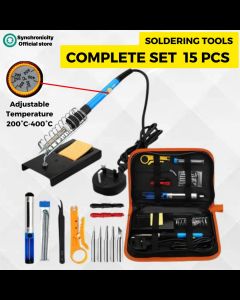 SYNCA Soldering Iron Kit Soldering Iron 60W Adjustable Temperature(200-450℃) Welding Tool5pcs Soldering Tips Desoldering Pump Soldering Iron Stand Tweezers