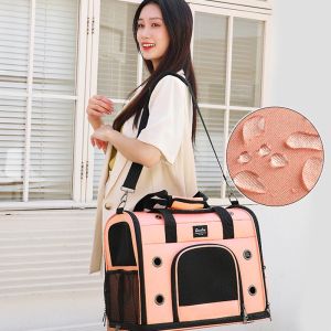 2 in 1 Pet Dog Cat Trolley Detachable Pet Backpack with 360 ° Universal Wheel Multi-function Waterproof and Large Capacity Outing Portable Pet Carrier