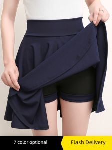Spring and Summer Elastic High Waist Slimming Navy Blue Skirt Fashion Tape A- line Short Group Plus Size Square Dance Pettiskirt