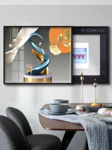 ภาพตกแต่งกล่องไฟฟ้าแบบเรียบง่ายสำหรับร้านอาหาร ป้องกันการมองเห็นกล่องไฟฟ้าแรงสูงและแรงต่ำ ไม่ต้องเจาะรู ภาพวาดพื้นผิวแบน