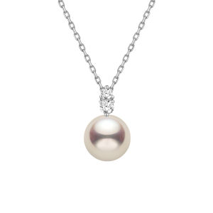 Helas | Bright Akoya Sea Pearl Necklace with Diamond Pendant