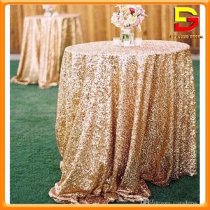 Khăn Bàn Tròn Đính Kim Tuyến Sang Trọng Decor Trang Trí Sự Kiện Tiệc Cưới Sinh Nhật DG-147