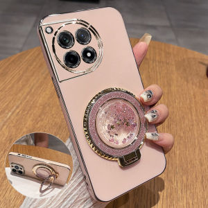 OnePlus Ace3 pro Phone Case Silicone Protective Full Cover Anti-Fall Soft Shell with Stand Womens Fashion Luxury Flowing Sand