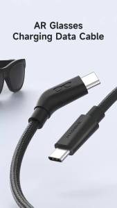 Hagibis AR Smart Glasses Cable USB C Charging Data & Power Supply Cable 4K60Hz Wedge Plug for XREAL One/Air RayNeo Air VITURE