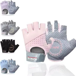 Mens and Womens Cycling Anti Slip Gloves Breathable and Wear-resistant Outdoor Sports Gloves Gym Exercise Wristband Covers