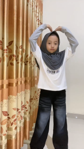 Celana Skena Jeans Anak Perempuan Outfit Korean Style Casual Denim Pinggang Elasatis