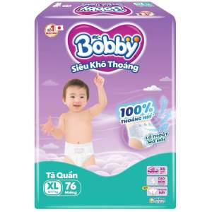 [SIÊU TIẾT KIỆM] Tã BOBBY ULTRA+ đủ size M96/L88/XL76/XXL70 siêu nhiều miếng  Tã bỉm quần Bobby Ultra+ khô thoáng đủ size M96 /L88 /XL76 /XXL70  * Bao bì thay đổi theo từng đợt nhập hàng.  Tã quần Bobby Lõi nén thần kỳ 3mm - Mỏng thoáng nhân đôi thấm hút