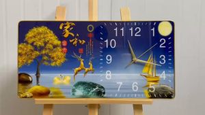 Đồng hồ tráng gương 5D động cơ kim trôi tặng pin đinh móc treo