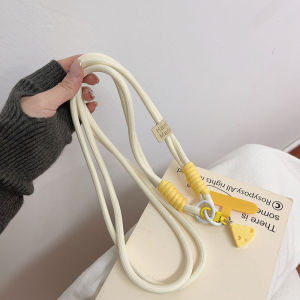 Long Light Colored Phone Case Crossbody Rope Cartoon Yellow Cheese Pendant Necklace Shoulder Strap Mobile Phone Lanyard