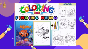 Finding Nemo Coloring Book for Kids with FREE Resealable Pouch Gift Ready Birthday Party Giveaways
