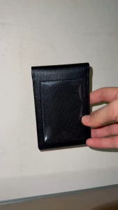 Dompet ID Card Saku / Tali / Kulit Sintetis Double Sisi Bisa 2 Kartu Depan Belakang Bludru / Moencul