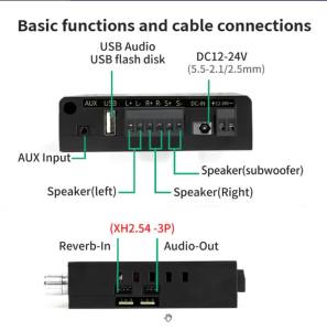 XY-DT100H TWS 2.1 Channel Bluetooth Digital Audio Amplifier Board Bass Control Support APP Dual TPA3116 chip BT/AUX/USB Input