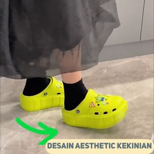 Dejavu Sendal Slop Slip On Wanita Sandal Rumah Sandal Karet Rumah Elastis Anti Slip Sandal Karakter Lucu HSN117