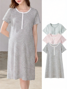 Mom Jane | Summer Comfort Pure Cotton Maternity Dress With Pads