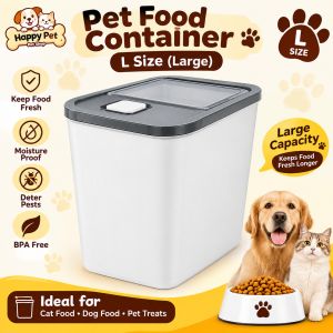 Ready Stock Large Pet Food Container - Moisture Proof Deter Pests BPA Free Ideal for Cat Food Dog Food Pet Treats