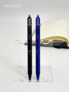 MROOFUL | Push-Button Erasable Gel Pens Set 0.5mm Black/Blue Pen Refill Replaceable Rods Washable Handle School Office Supplies Stationery