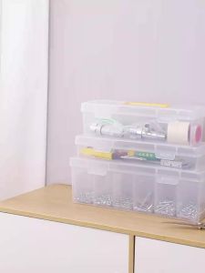 WORTHBUY Transparent Tool Storage Box With Handle Portable Sealed Dustproof Tools Storage Organizer Multifunctional Tool Case