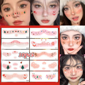 Dorisna 10 miếng dán má hồng giáng sinh Hình xăm dán trang điểm giáng sinh dễ thương dùng một lần miếng dán trang trí Giáng sinh sinh nhật trang điểm ngọt ngào tình yêu phong cách tương tự tiktok