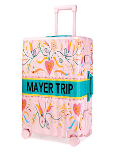 MAYERTRIP Floral Series Fashionable Travel Suitcase Womens Password Lock Carry-On Bag Hard PC Material Universal Wheels