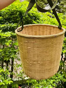 Large Double-Shoulder Bamboo Wicker Basket Single-Shoulder Harvesting Shopping Vegetable Bamboo Basket Ethnic Dance