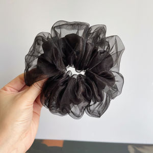 ยางรัดผมผ้าตาข่ายขนาดใหญ่ ยางรัดผมแบบสองชั้น ยางรัดผมสไตล์หวานและเรียบง่าย แฟชั่นใหม่ ยางรัดผมสไตล์เกาหลี