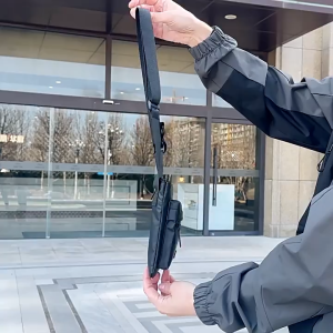 New Elegant Men Casual Crossbody Shoulder Bag in Classic Blue with Logo Pattern