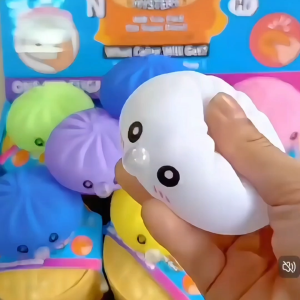 Glitter Dumpling Stress Relief Fidget Toys Glowing Bao Bun Squishy Anxiety Slime Bao Zi