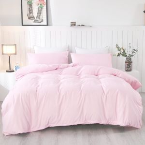 1pc Light Pink Duvet Cover Full Single Sisze 60S Lyocell Fiber Quilt Cover Soft Silky Comforter Cover 150*200cm Drop Shipping